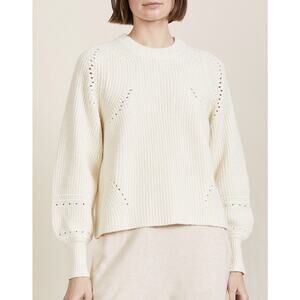 Apiece Apart Ivory Sandshell Celeste Crop Knit Pullover Sweater Size Small